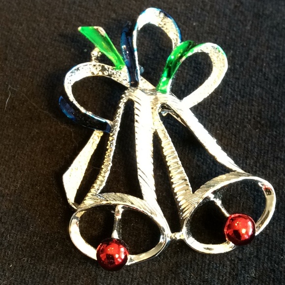 NWOT Enameled Silver Bell Brooch - Picture 2 of 4